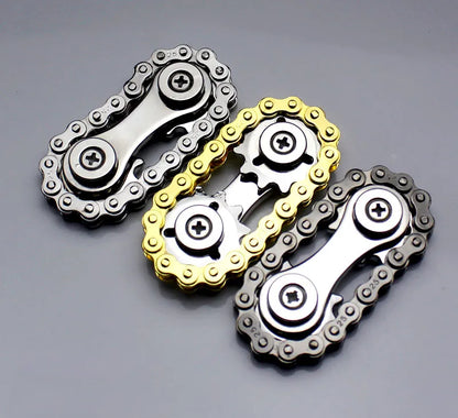 Sidwokshop New Sprockets Flywheel Fingertip Gyro Fidget Spinner Antistress Anxiety Metal Bike Chains EDC Spinner Fidget Toys For Adult Kids