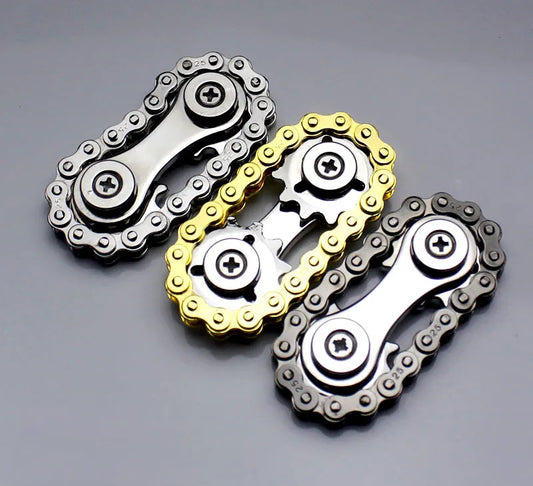 Sidwokshop New Sprockets Flywheel Fingertip Gyro Fidget Spinner Antistress Anxiety Metal Bike Chains EDC Spinner Fidget Toys For Adult Kids