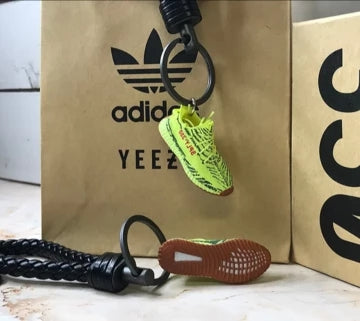 "Semi Frozen Yellow" Yeezy Boost 350 V2  3D Mini Sneaker Keychain with Box and Bag