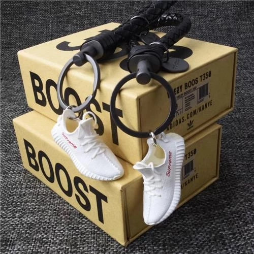Yeezy Boost 350 V2 "Supreme" 3D Mini Sneaker Shoes Keychains with Box and Bag