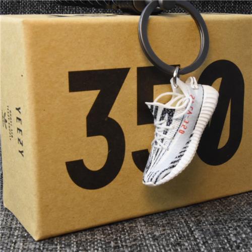Yeezy Boost 350 V2 "Zebra" 3D Mini Sneaker Shoes Keychains with Box and Bag