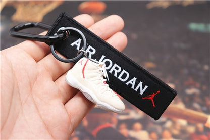 Handmade 3D AJ11 KeyChain Air Mini Jordan Sneakers Model Key chain Cute Basketball Shoes Key Ring